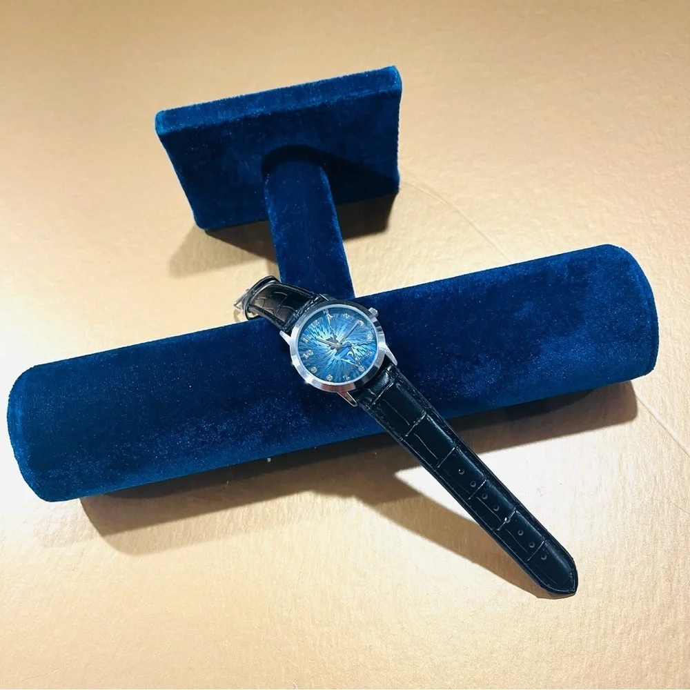 Disney Watch Sorcerer Mickey Mouse Blue Round Dial Black Disney Parks Limited